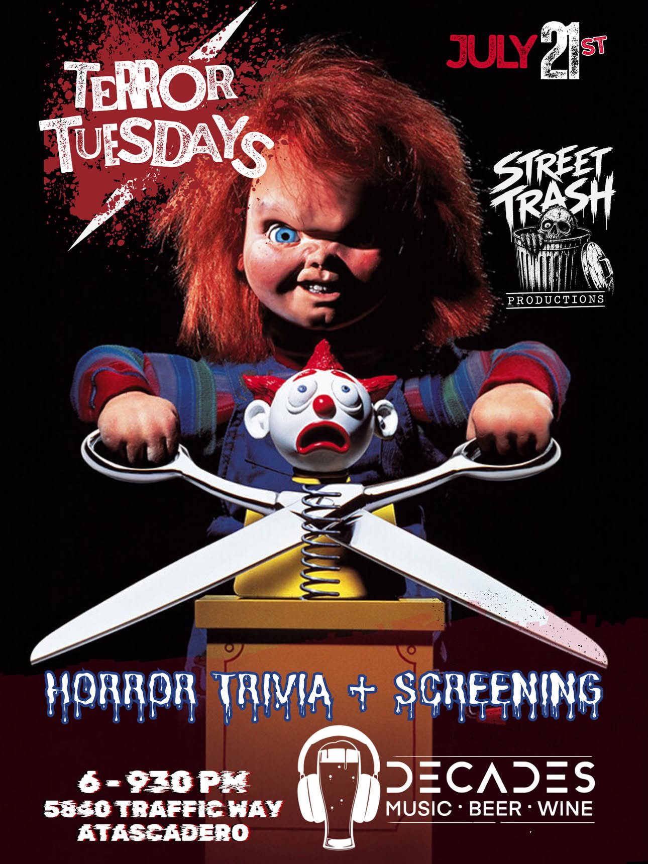 Terror Trivia Viewing of Childs Play 2! @6pm